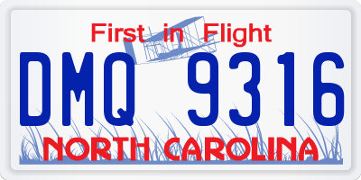 NC license plate DMQ9316