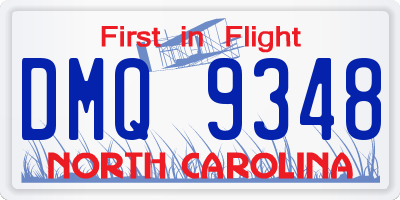 NC license plate DMQ9348