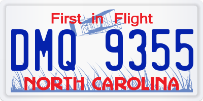NC license plate DMQ9355
