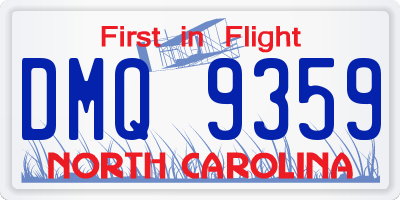 NC license plate DMQ9359