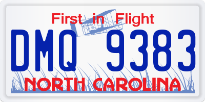 NC license plate DMQ9383