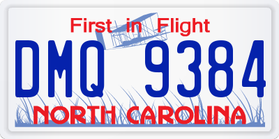 NC license plate DMQ9384