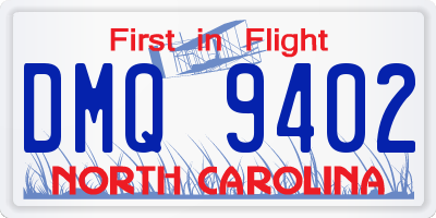 NC license plate DMQ9402