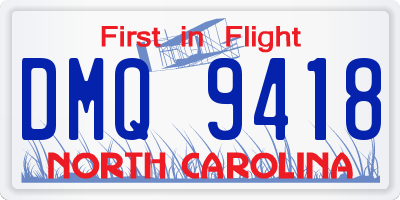 NC license plate DMQ9418