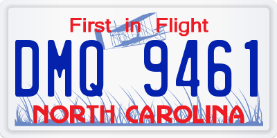 NC license plate DMQ9461