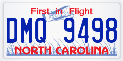 NC license plate DMQ9498