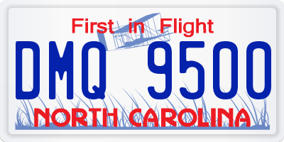 NC license plate DMQ9500
