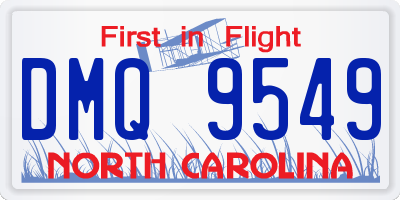 NC license plate DMQ9549