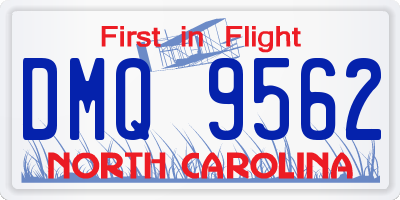 NC license plate DMQ9562