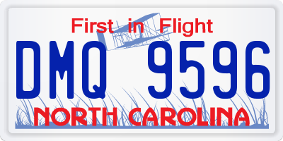 NC license plate DMQ9596