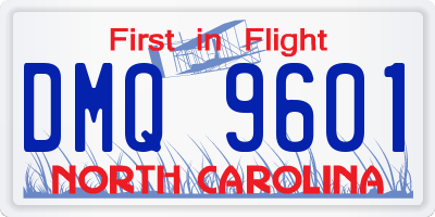 NC license plate DMQ9601