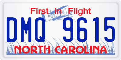 NC license plate DMQ9615