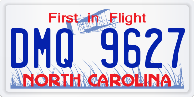 NC license plate DMQ9627