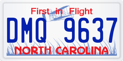 NC license plate DMQ9637