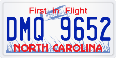 NC license plate DMQ9652