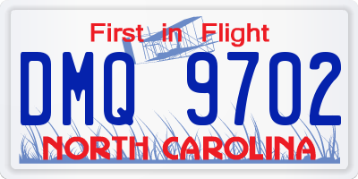 NC license plate DMQ9702