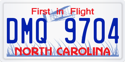 NC license plate DMQ9704