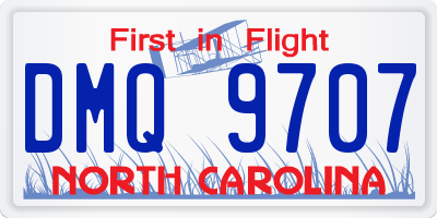 NC license plate DMQ9707