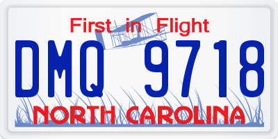 NC license plate DMQ9718