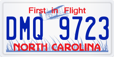 NC license plate DMQ9723