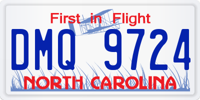 NC license plate DMQ9724