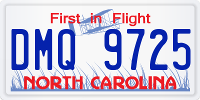 NC license plate DMQ9725