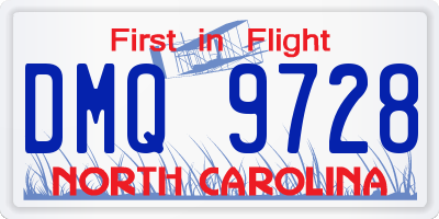 NC license plate DMQ9728