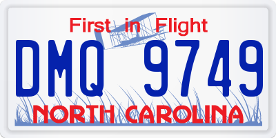NC license plate DMQ9749