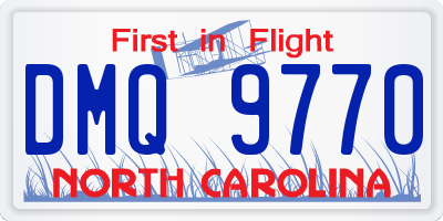 NC license plate DMQ9770