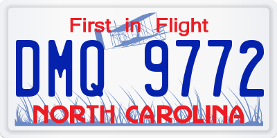 NC license plate DMQ9772