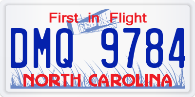 NC license plate DMQ9784