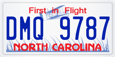NC license plate DMQ9787