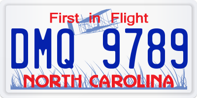 NC license plate DMQ9789