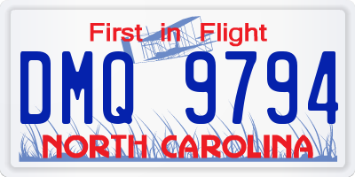 NC license plate DMQ9794