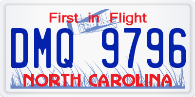 NC license plate DMQ9796