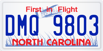 NC license plate DMQ9803