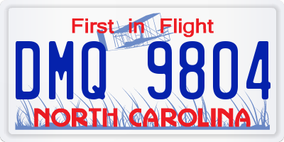 NC license plate DMQ9804