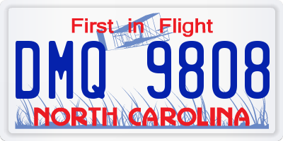 NC license plate DMQ9808