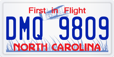 NC license plate DMQ9809