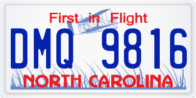 NC license plate DMQ9816