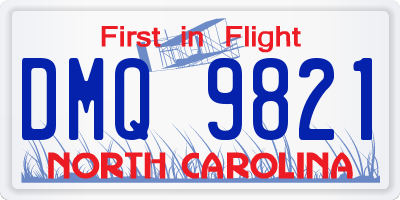 NC license plate DMQ9821