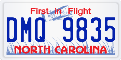 NC license plate DMQ9835