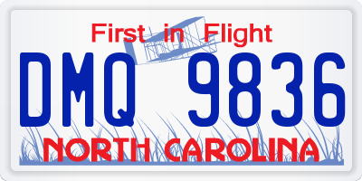 NC license plate DMQ9836