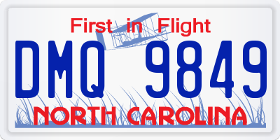NC license plate DMQ9849