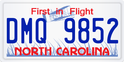 NC license plate DMQ9852