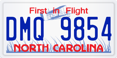 NC license plate DMQ9854