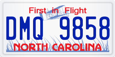 NC license plate DMQ9858
