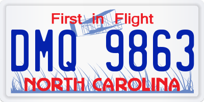 NC license plate DMQ9863