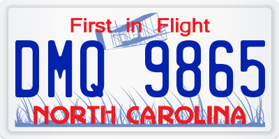 NC license plate DMQ9865