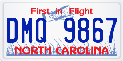 NC license plate DMQ9867